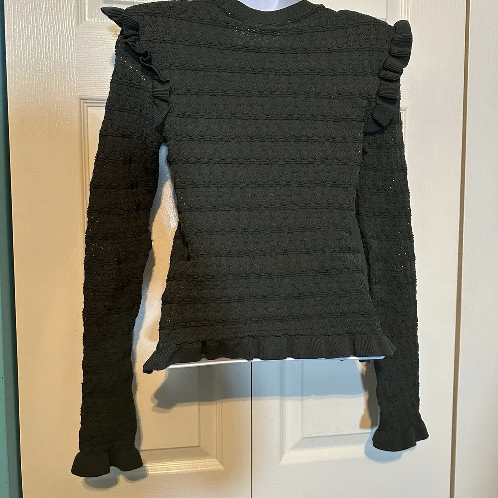 Zara Knit Top with Ruffles Women's‎ Size Small Long Sleeve